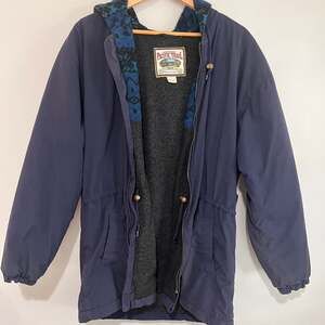Vintage Pacific Trail Navy Sherpa lined Outdoor Hooded Parka Jacket, woman’s L